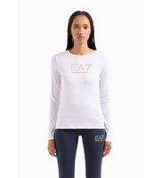 ea7 para mujer 8ntt51tjdqz camiseta de manga larga evolution de algodon y modal elastico blanco xs casual