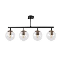 lampara de techo fazli-10431 negro oro cobrizo metal vidrio 70x15x35 cm