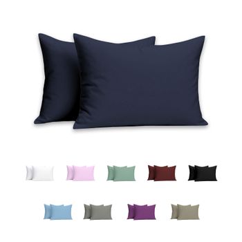 Funda de Almohada con Cremallera - Microfibra Suave - Juego de 2 Fundas Almohada Transpirable, Resistentes a Las Bolitas y a la decoloración