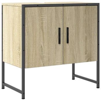 Armario Lavabo Baño | Mueble Baño Madera Ingeniería Roble Sonoma 60x33x60 Cm