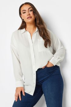 Yours Camisa Blanca Amplia, Mujer Curvy Y Tallas Grandes, Yours