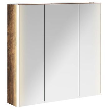 Armario Con Espejo De Baño | Mueble De Baño Roble Ahumado 73.5 X 15.5 X 70 Cm