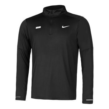 Nike Dri-Fit Dri-FIT Element Flash Half-Zip Camiseta De Running Hombres-Negro,Plateado