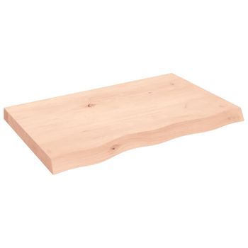 Encimera De Baño Madera Maciza Sin Tratar 80x50x(2-6) Cm
