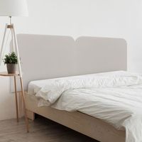 dhome cabecero blanco hueso curvo tapizado en polipiel 190 dual con patas altura 125cm para pared acustico absorbente cama blanco hueso 190 dual