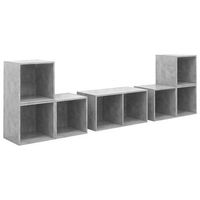 6 uds muebles tv  mueble de salon  armario tv madera de ingenieria gris hormigon