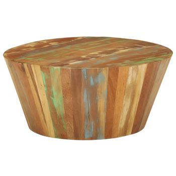 Mesa De Centro De Madera Maciza Reciclada Ø65x31 Cm Vidaxl