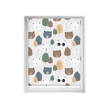 Estor Estampado Easyfix Sin Taladrar - Estor Translúcido Tamaño 120x150 - Estor Sin Herramientas Color Bear | Blindecor