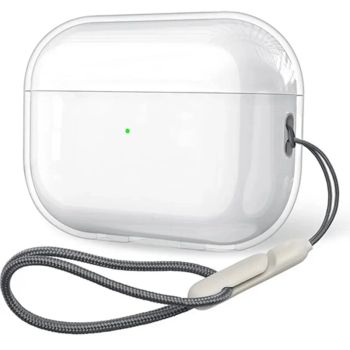 Funda transparente de TPU suave para auriculares Airpods 4, 3, 2, 1 Pro Pro2 Pro 3, a prueba de golpes con correa de cordón para Airpods 4, funda de carga