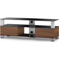 sonorous mood 9140 1400 mm tv stand - black walnut  silver black