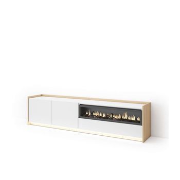 Mueble Tv Mollina-02 Con Chimenea Y Luces Led