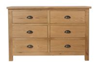 noah rustic oak 6 drawer chest