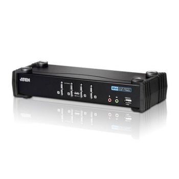 Interruptor KVM Aten CS1764A USB DVI 4 Puertos Audio y Hub USB 2.0