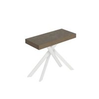 consola extensible 90x40300 cm saki gris paloma patas blancas