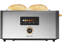 tostadora - cecotec touchtoast extra 1000 w 1 ranura 2 rebanadas 7 niveles pantalla tactil inox