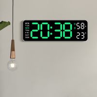 reloj de pared digital grande de 9 pulgadas alimentado por usb temperatura humedad semana atenuador automatico reloj de mesa dst despertador led electronico de 1224h