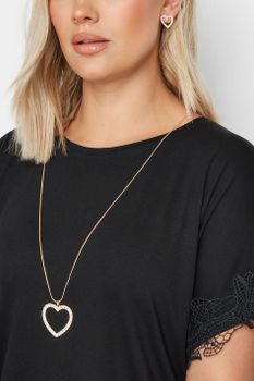 Conjunto De Collar Y Pendientes Doradosde Corazones