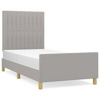cama individual  cama para adultos  estructura de cama con cabecero de tela gris claro 90x200 cm
