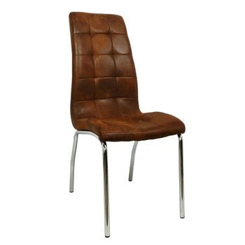 Pack 2 Sillas Liam De Polipiel 97*40*54 Cm - Marrón Vintage