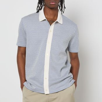 PS Paul Smith Chevron Cotton-Knit Polo Shirt - S
