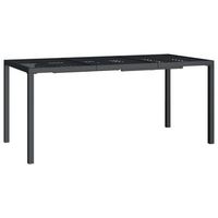 mesa de jardin  mesa de exterior de acero gris antracita 165x80x72 cm