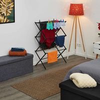 percha plegable de metal - black - 95x74x54cm