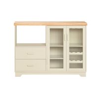 aparador cocina para microonda con 2 puertas madera beige
