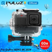 puluz 60m  196 pies funda protectora impermeable con hebilla montaje basico y tornillo para gopro hero 4k 2024 funda de buceo