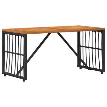 Mesa De Jardín | Mesa De Exterior Negro 80 X 40 X 40 Cm Acero Y Poliratán