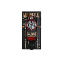 reloj pared metal pvc 60x18x120 moto rojo