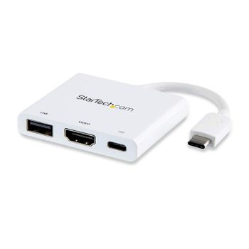 Startech CDP2HDUACPW Adaptador USB 3.0/USB-C/HDMI a USB-C 60W Blanco