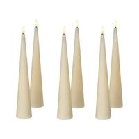 conjunto de 6 decoraciones de navidad led para interiores vela accesorio de parafina blanco crema aurum