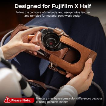 Kit de funda de cuero SmallRig X para FUJIFILM X half con bolsa de transporte de cobertura total, funda de cuero, correa de hombro tejida 5218