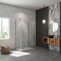 aica mampara de ducha frontal abatible y paneles laterales vidrio antical 6mm perfil cromado 880-900x794-814x880-900x1950mm