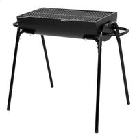 barbacoa portatil de carbon acero inoxidable 75x345x205 cm negro mate
