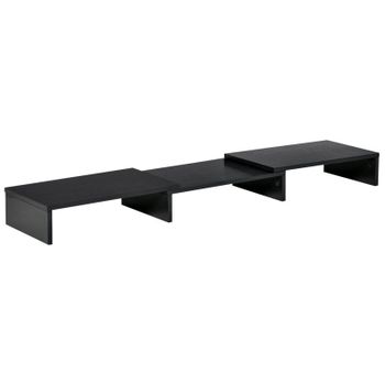 Vinsetto Soporte Elevador Ajustable para 2 Monitores 80-117 x 23.5 x 10 cm Madera Negro