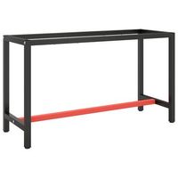 estructura banco de trabajo metal negro y rojo mate 140x50x79cm vidaxl