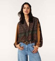 bash para mujer 1h25bake blusa baker marron 34 casual viscosa manga larga