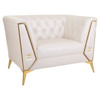 sillon tapizado blanco 104x72x75