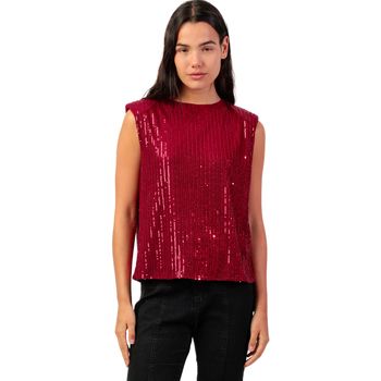 Admas Blusa Top sin mangas Sequins para mujer