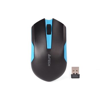 Ratón A4Tech G3-200N Inalámbrico RF 1000 DPI Negro Azul Ambidiestro Ergonomía