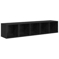 juego de muebles de tv 2 uds roble negro madera de ingenieria vidaxl