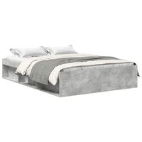 estructura de cama de matrimonio gris cemento 135x190 cm