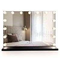 espejo hollywood black led