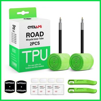 CYCLAMI Material TPU tubo interior de bicicleta ultraligero 700C 18 32 neumático de bicicleta de montaña de carretera 45 65 mm de longitud herramientas de reparación de neumáticos de válvula francesa,