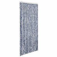 cortina mosquitera azul y blanco chenilla 90x200 cm vidaxl