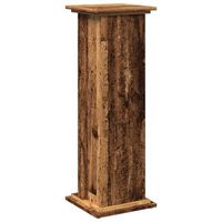 pedestal expositor con almacenaje madera envejecida 31x30x90 cm vidaxl