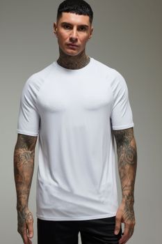 Camiseta Tall Man Active Regular Ligera Essentials Para El Gimnasio De Ranglán, Blanco