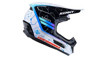 Casco integral kenny performance graphic azul blanco negro