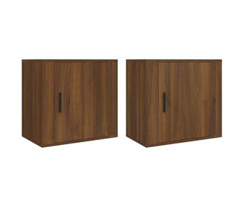 Vidaxl mesitas de noche de pared 2 uds roble marrón 50x30x47 cm